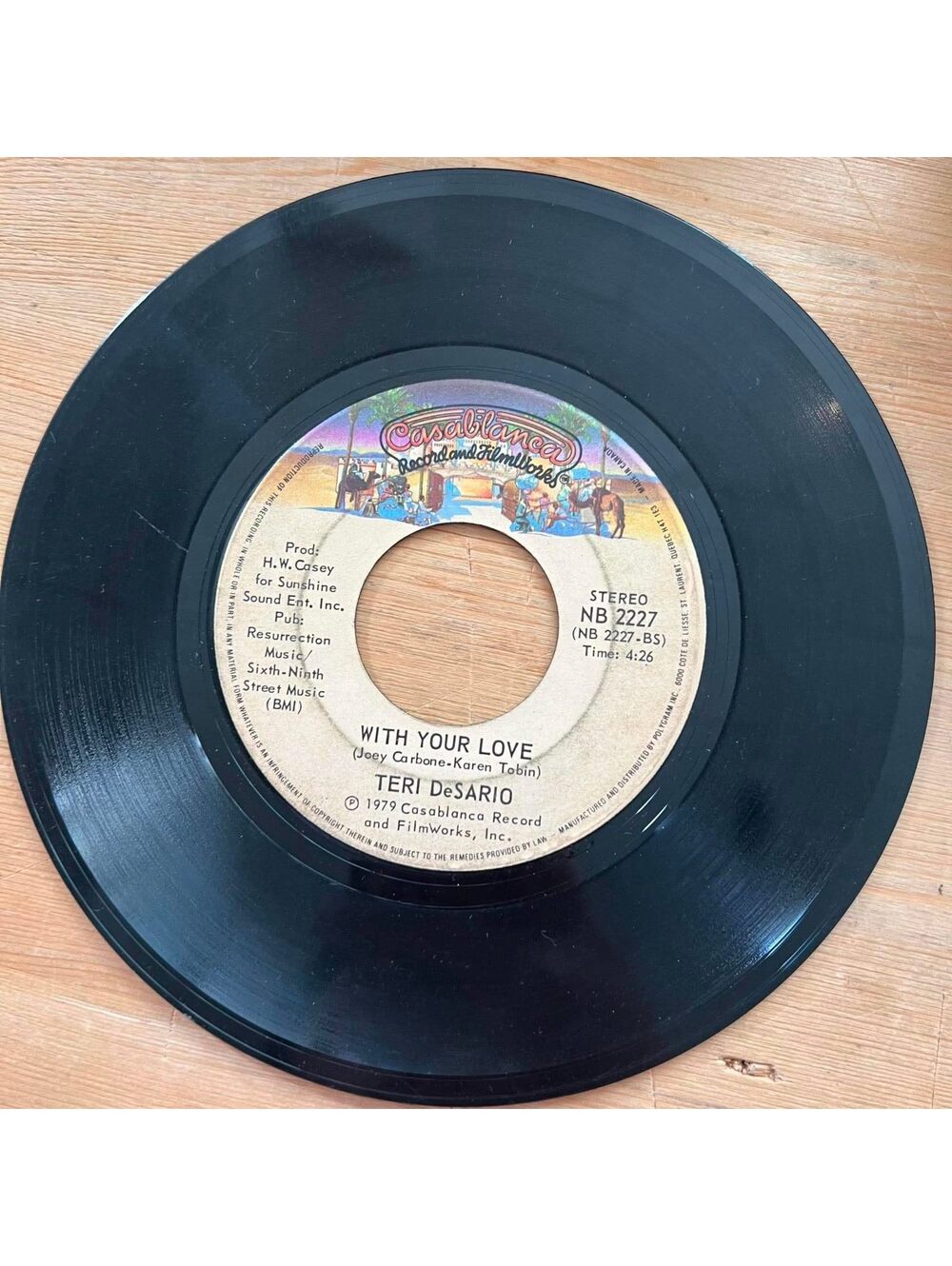 Teri DeSario with K.C. - With Your Love/Yes, I'm Ready 45rpm VG+ R08